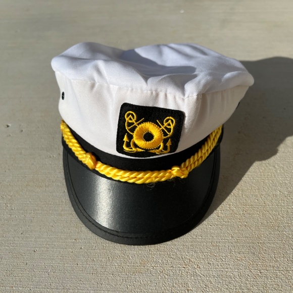 Yacht Skipper Hat Ship Captain Cap Costume Sailor Boat Ship - Picture 8 of 10